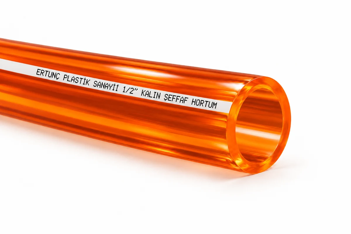 Thick-Wall Clear Hose — unreinforced single-layer wall and cut end